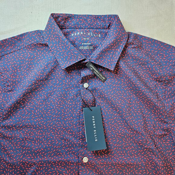 Perry Ellis Men's Slim Stretch Short Sleeve Shirt - Size M - Picture 4 of 8